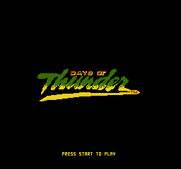 Days Of Thunder title screen for NES